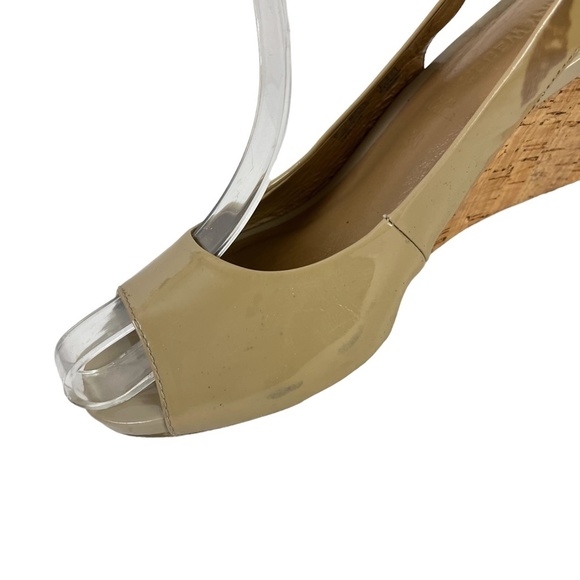 GERRY WEBER Genuine Leather Open Peep Toe Slingback Cork Wedge Shoes Sandals 38 - Picture 11 of 16